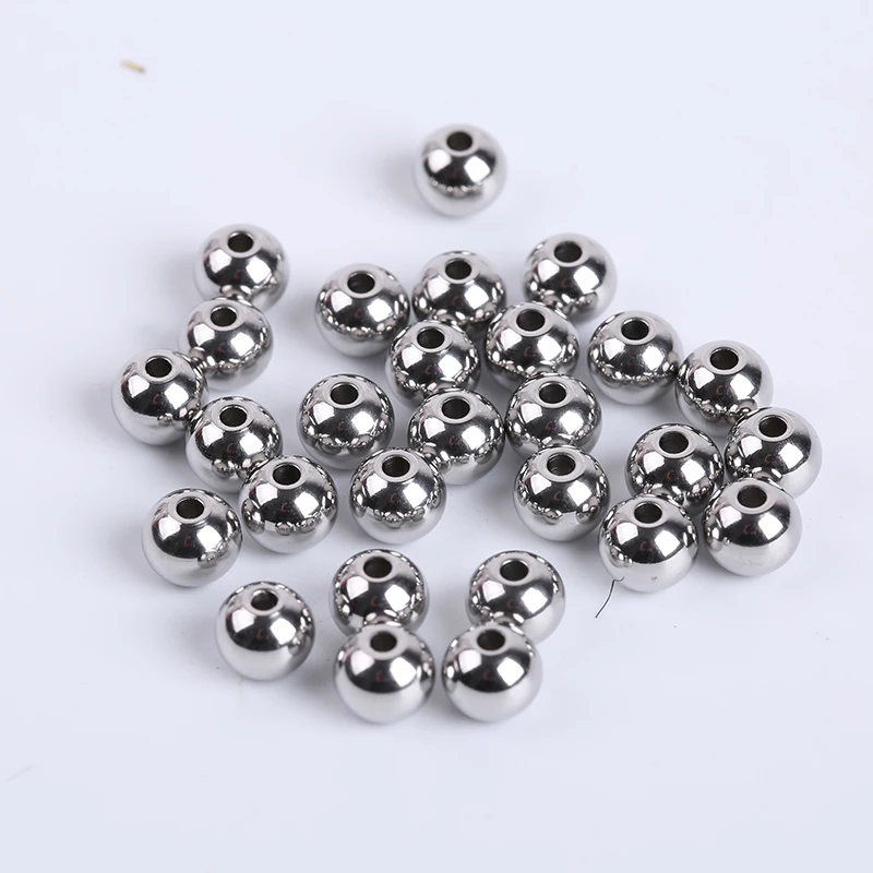 

3-8mm Stainless Steel Bracelet Loose Beads Diy Handicraft Accessories Findings Metal Spacer Beads For Jewelry Making