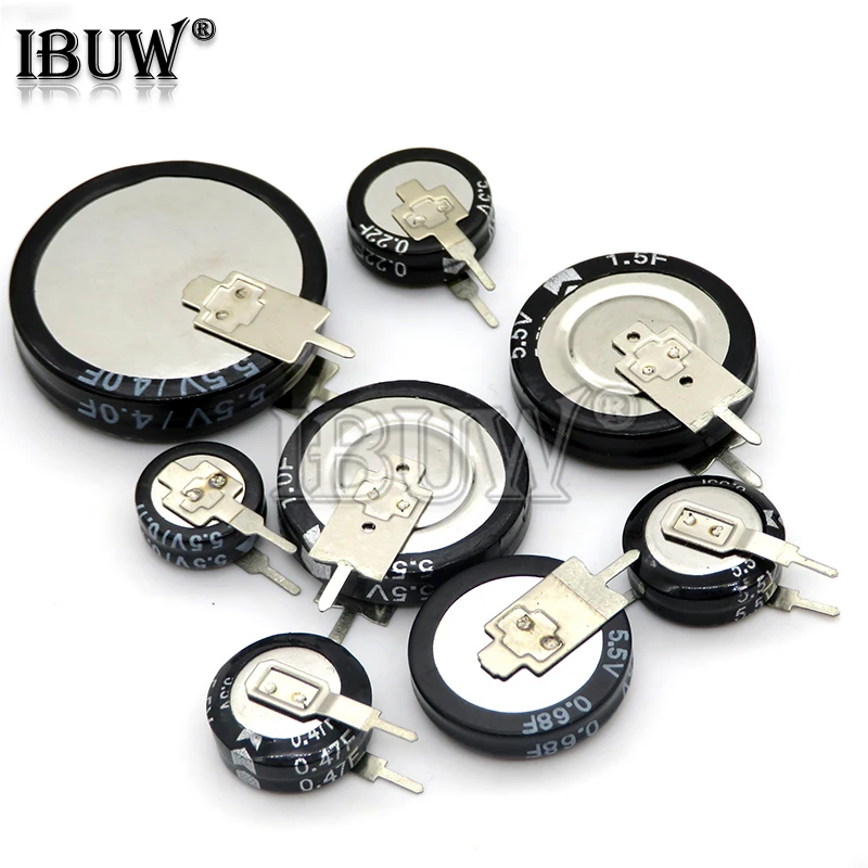 

1PCS V type 5.5V Super capacitor 0.1F 0.22F 0.33F 0.47F 1F 1.5F 4.0F Button Farad capacitor