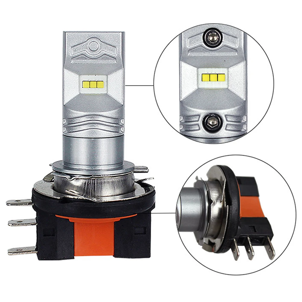 Универсальная автомобильная светодиодная лампа H15 CSP 6SMD для тюнинга автомобиля