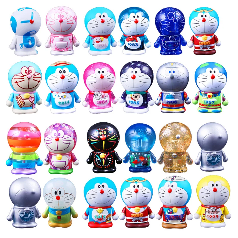 

100 милый аниме синий толстый человек на годовщину, экшн-фигурка из ПВХ, коллекционные игрушки, куклы, подарки на день рождения, рождественски...