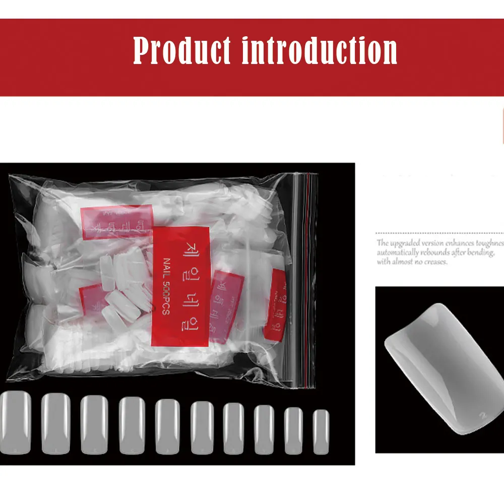 500 шт полное покрытие Искусственный акрил накладные ногти для пальцев ног советы