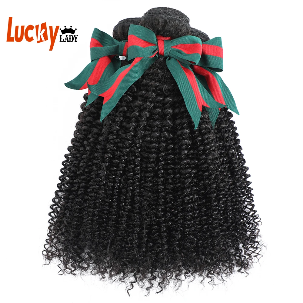

10A Grade Human Hair Peruvian Kinky Curly Bundle Lucky Lady Top Quality Women Hair Bundles Deep Curly Bundles Remy 8-30 Inches