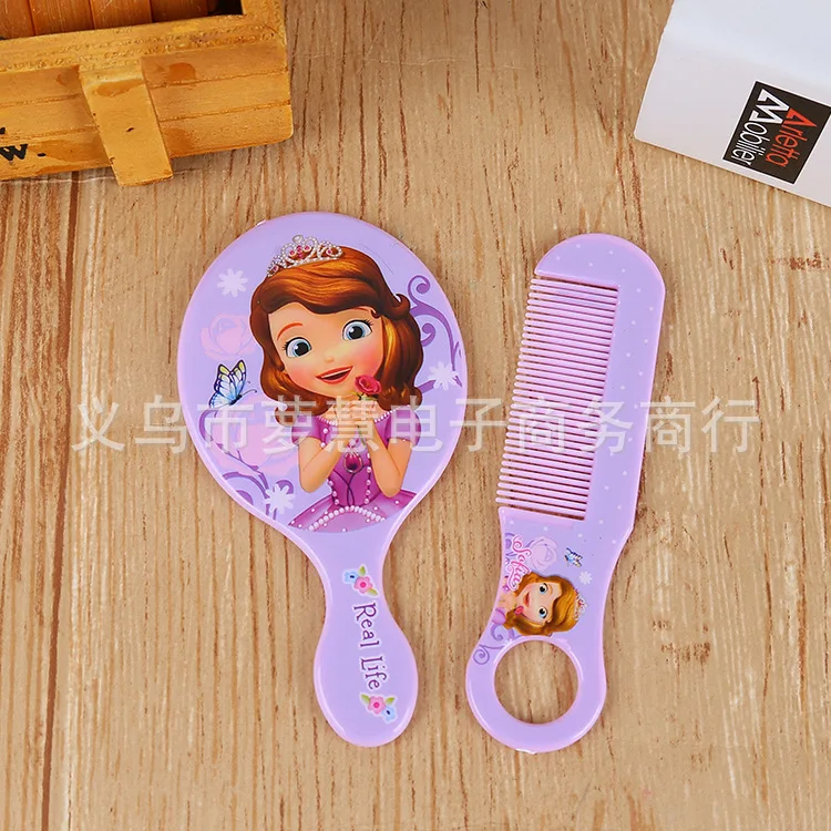2 шт./компл. disney замороженные мультфильм дети зеркало+ расческа Кукла Эльза аксессуары девушка подарок на день рождения косметическая игрушка портативное детское зеркало