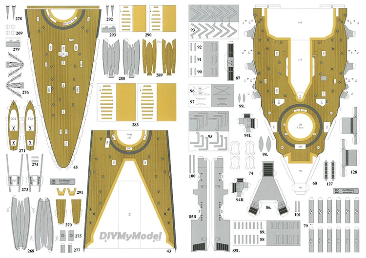 DIYMyModeI-battleruiser alem&aacute;n de la clase devlinger, modelo de papel artesanal, bricolaje, rompecabezas de juguete hechos a mano, regalo, utillaje de pel&iacute;cula, 1:250-2