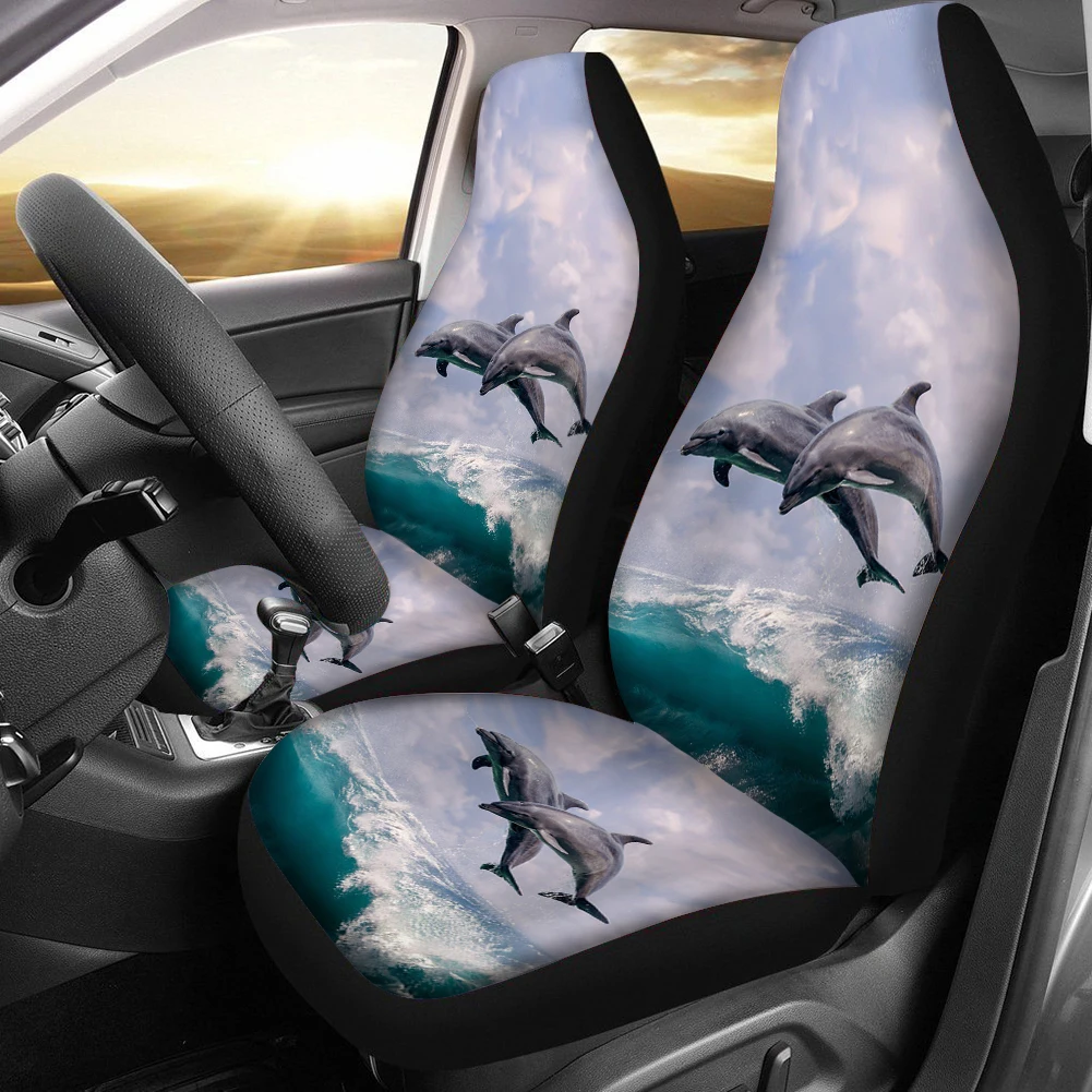 

PinUp Angel Animal Dolphins Print Durable Car Seat Covers Car Electronics Soft Accessories Auto Decoration Fits Almost Cars