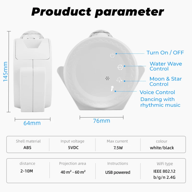 

Tuya Smart Star Projector WiFi Laser Starry Sky Projector Waving Night Light Led Colorful APP Wireless Control Alexa Google Home