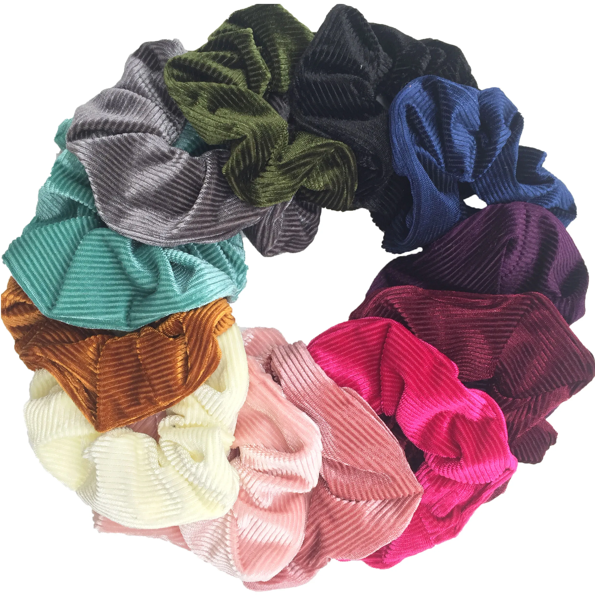 Бархатные полосатые тканевые резинки Scrunchies аксессуары для волос женщин