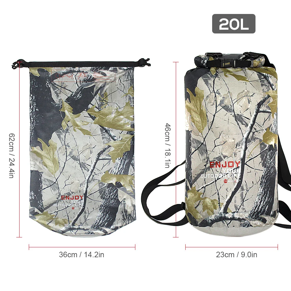 

20L Waterproof Dry Bag Backpack Roll Top Dry Sack for Kayaking Rafting Boating Camping Hiking Beach Fishing