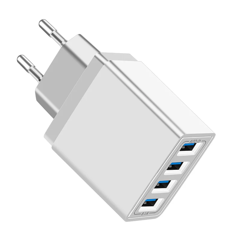 White CinkeyPro 4 порта USB зарядное устройство 5 В/3.1A Быстрая зарядка для XiaoMi iPhone samsung мобильный телефон универсальный настенный адаптер зарядки - Тип штекера: White