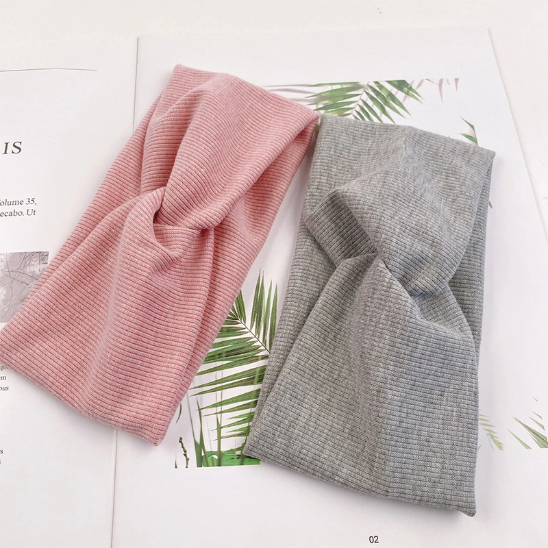 NEW Fashion Women Girls Elastic Hairbands Solid Color Bowknot Headwear Soft Cross Knot Headbands Hair Accessories