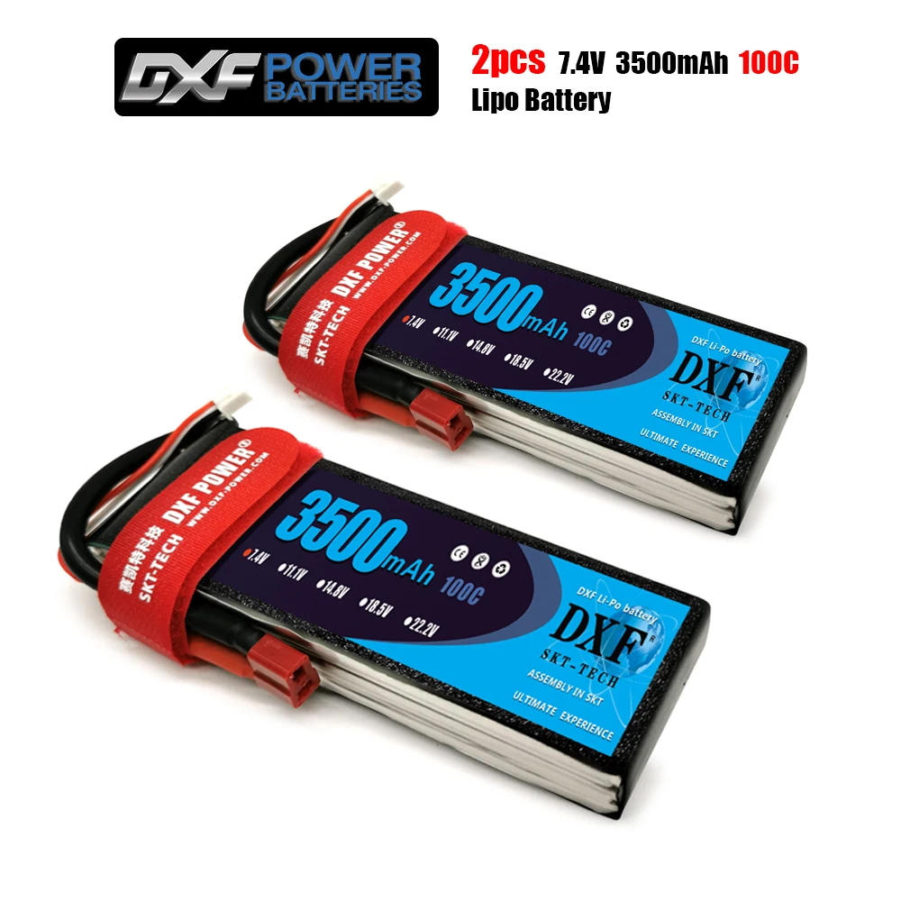 

DXF 3500mAh 7.4V 100C-200C Lipo battery 2S XT60/DEANS/XT90/EC5 For AKKU Drone FPV Truck four axi Helicopter RC Car Airplane