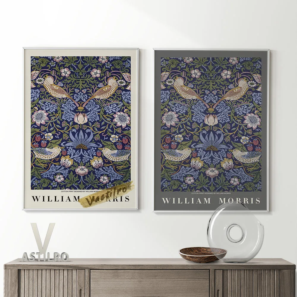 

William Morris Print Exhibition Printable Poster Animal Floral Illustration Abstract Wall Art Modern Room Decor Canvas Painting