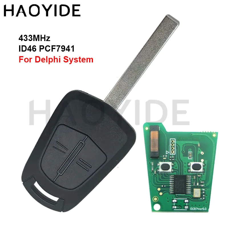 2 кнопочный чип 433 МГц ID46 PCF7941 для Opel / Vauxhall Corsa D 2007-2012 Meriva B 2010-2013 | Автомобили и