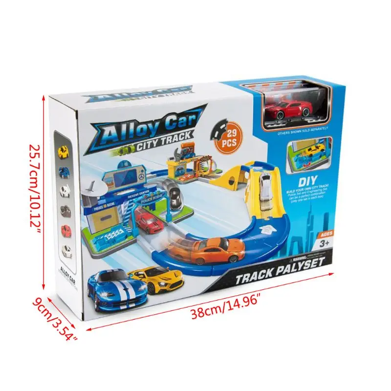 

1Set Simulated Plastic Police Parking Lot Track Car Model Toys for Kids Children Education Intelligent Toy Gifts Y4UD