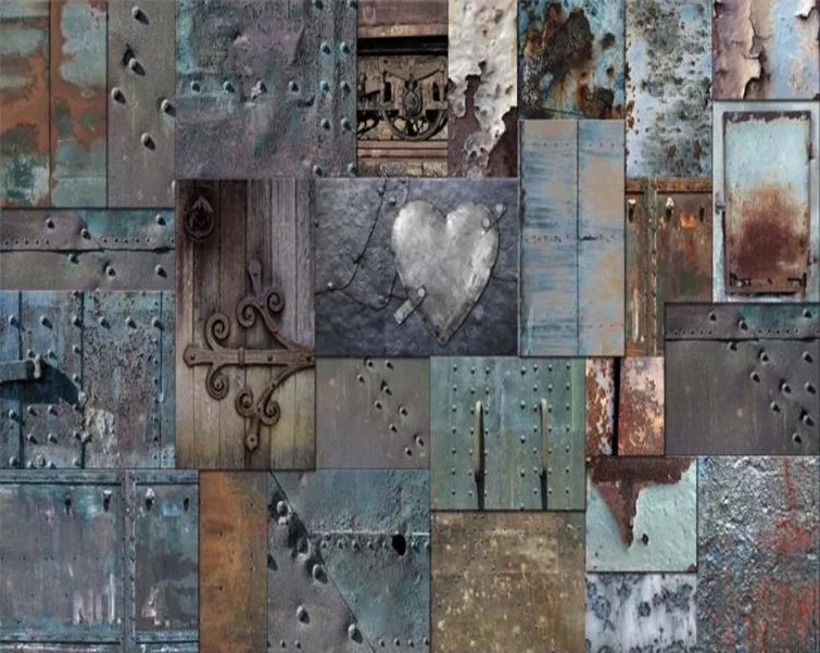 Пользовательские обои в стиле ретро ржавый жестяной фон настенная живопись