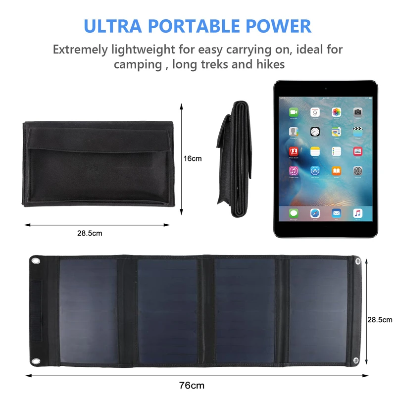 100w qc3 0 fast charge solar panels portable foldable waterproof usb type c solar panel charger power bank for phone battery free global shipping
