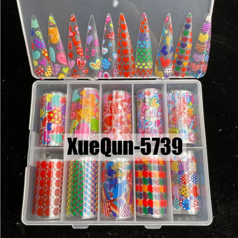

Дизайнерская Фольга для ногтей XueQun 4*100 см Heart 3