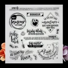 Прозрачные прозрачные штампы с французскими словами, штампы для скрапбукинга сделай самчувства, резиновый штамп, цилиндрический журнал, фотоальбом, изготовление открыток