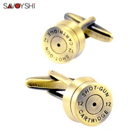 savoyshi high quality bronze bullet cufflinks for mens shirt gift cuff buttons novelty round cuff links fashion brand jewelry