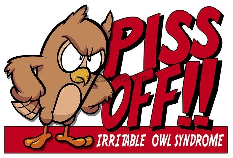 Мужские смешной грубый футболка синдром раздраженного Сова идеально подходит в