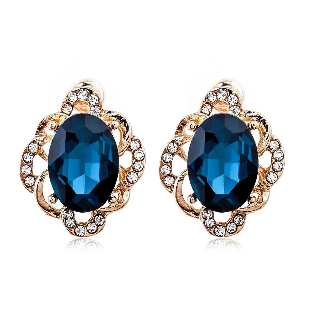 Комплект из колье и серёг металлического сплава с кристаллами | Украшения