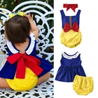 Комбинезон без рукавов, с оборками, с бантом и шортами, для девочек 0-24 месяцев, 2 шт.