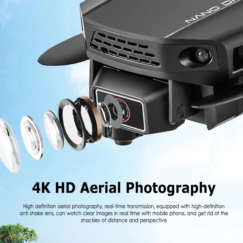 

RC Quadcopter NEW Drone 4k HD Wide Angle Camera 1080P WiFi Fpv Professional Drones Height Keep Flight RC Helicopter Toys Xmas