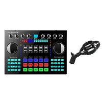 computer phone voice changer live sound card mixer board streaming audio bluetooth 5 0 universal with microphone stand