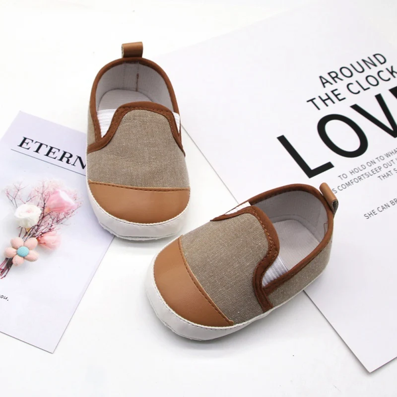 

New Newborn Prewalker Soft Sole Slippers Trainers Baby Boy Crib Pram Shoes First Walkers Baby Casual shoes 11-13cm