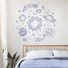 Космическая солнечная система планеты звезды спутники фотообои Наклейка на стену для спальни детской комнаты WL1587
