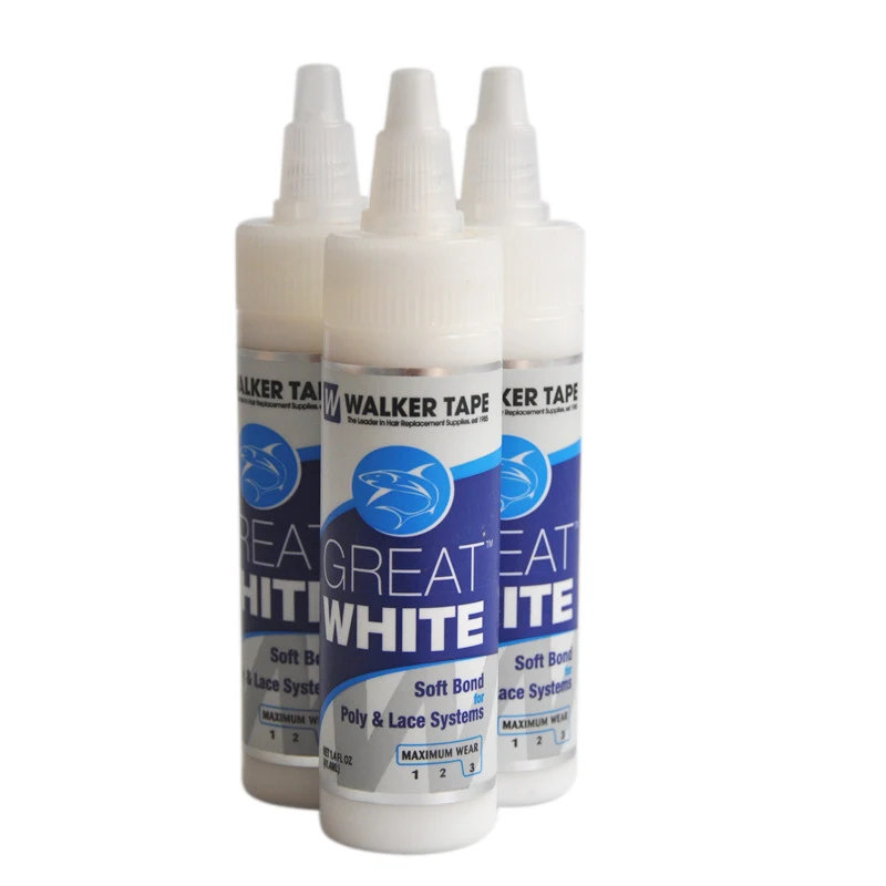1.4FL OZ(41.4ml) White Hair Adhesive Soft Bond Adhesives Glue For Poly & Lace Systems Wig Adhesives Glue