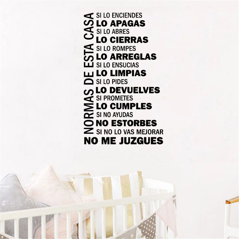 

House Spanish Wall Sticker Spain Quote Don't Judge Me Wall Decals For Living room Bedroom Vinyl Mural RU4027