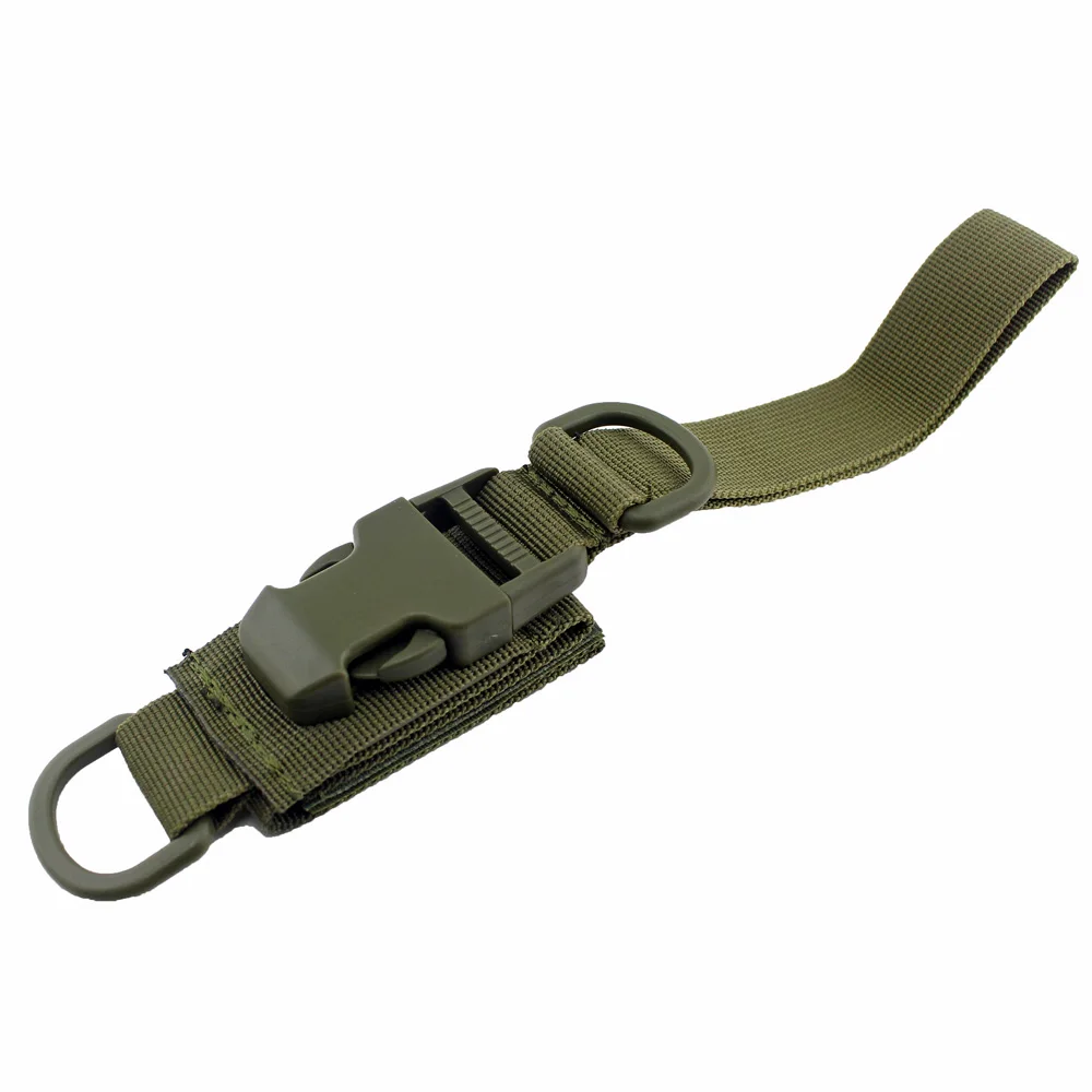 Открытый охотничий EDC поясной брелок прочный высокий Molle система Рюкзак Пряжка брелок для страйкбола Кемпинг Туризм - Цвет: Army Green