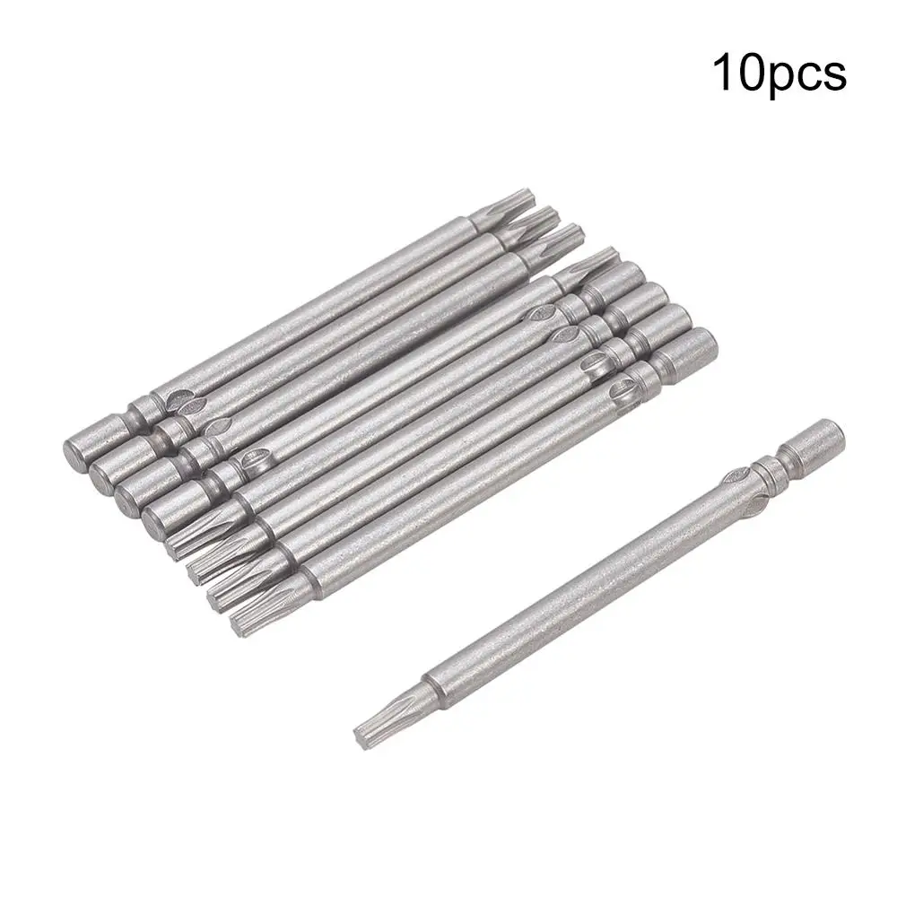 10Pcs 60mm Magnetic Torx Screwdriver Bits S2 4/5/6mm Diameter Round Shank Batch Head T5 T6 T7 T8 T9 T10 T15 T20 T25 | Инструменты