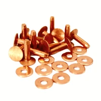 100pcs rivets and burrs for leather coppercap diameter 9mmshank length 12mm