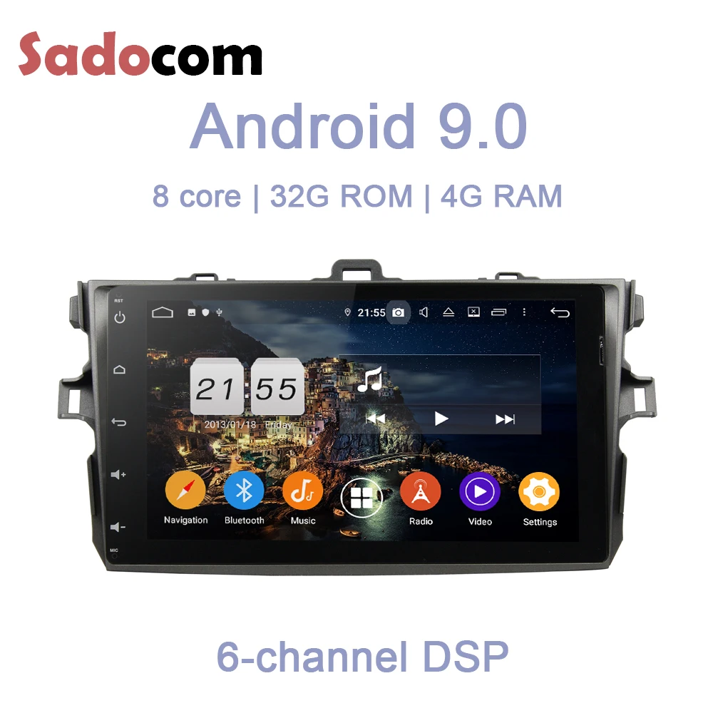 TDA7851 Android 9 0 для Toyota Corolla 2006 - 2011 4 ГБ ОЗУ + 32 8 ядер автомобильный dvd-плеер Wifi