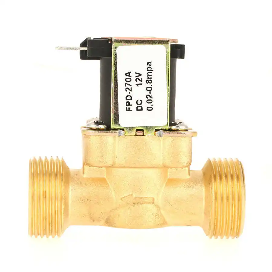 Электромагнитный клапан 1 шт. DC12V G3/4 нормальный закрытый латунный Электрический