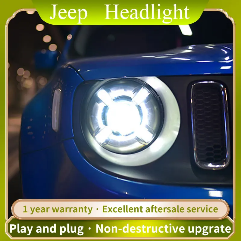 

2015-2019 for Jeep Renegade LED Headlight with Bi-xenon Projector Day Running Light
