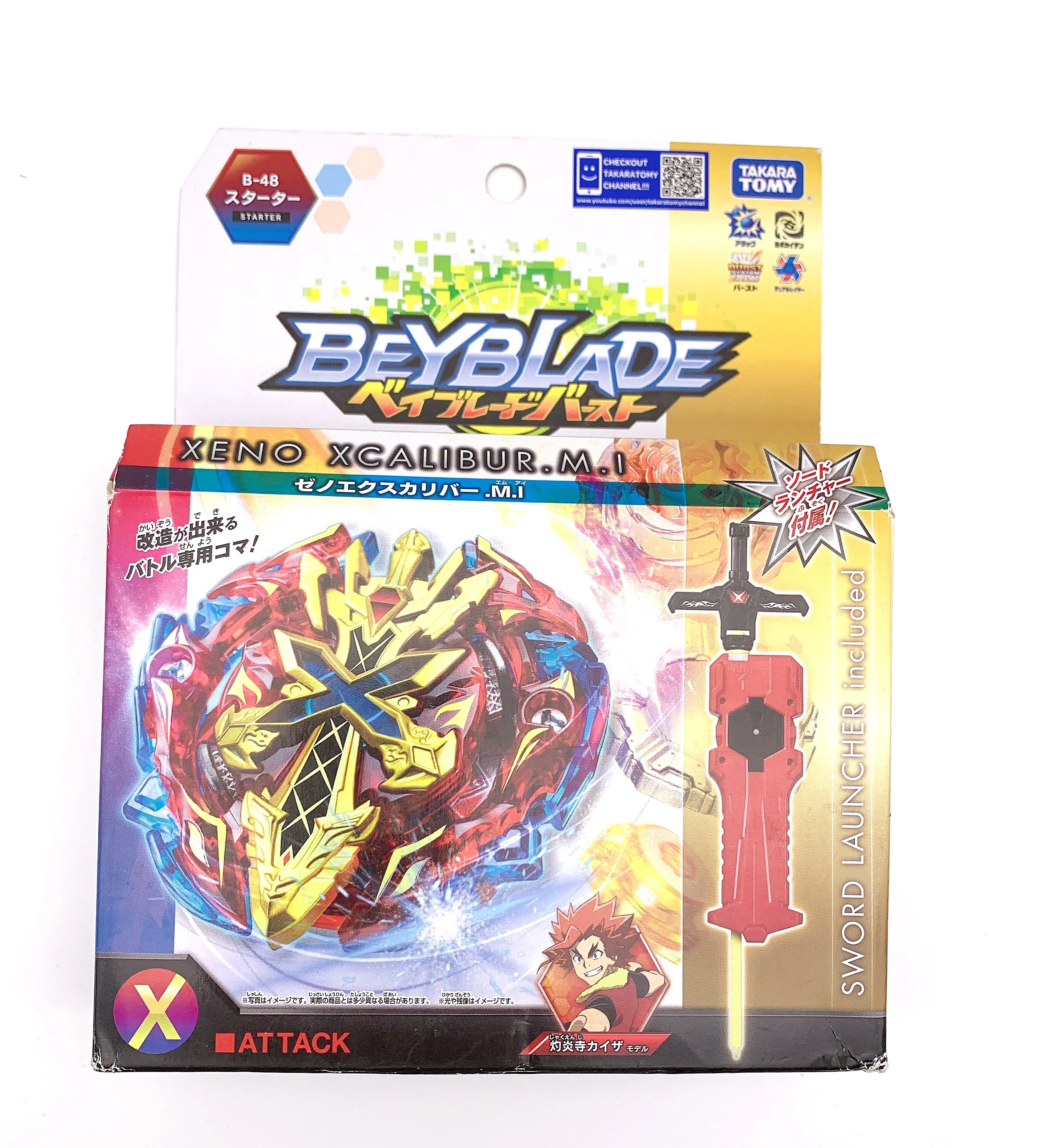 TAKARA TOMY Япония BEYBLADE BURST B-48 Xeno Excalibur.M.I Xcalibur + пусковая установка для меча | Игрушки и