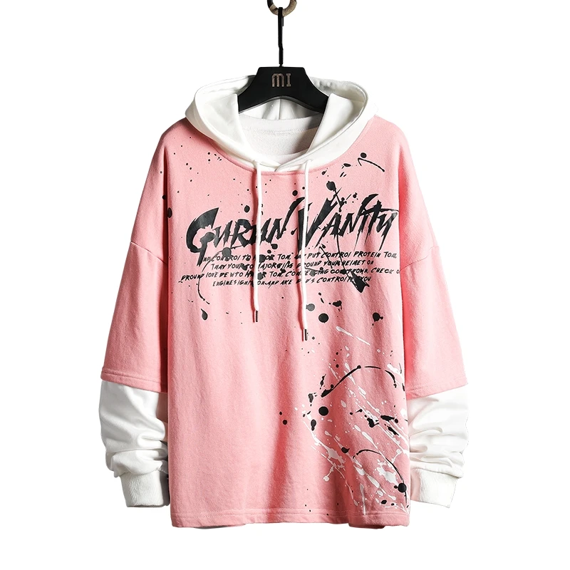 

Spring Patchwork Autumn 2020 Hoodies Sweatshirt Mens Hip Hop Punk Pullover Streetwear Casual Fashion Clothes Plus Size 5XL 6XL