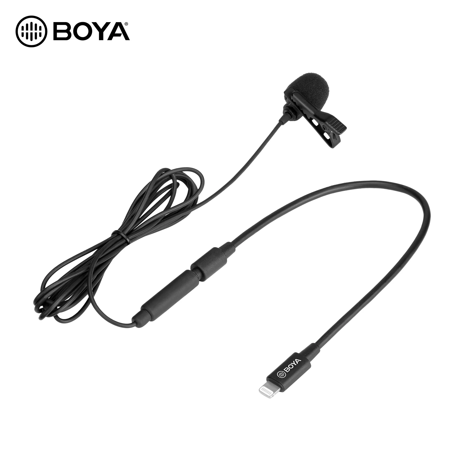 

BOYA Cardioid Lavalier отворотом клип на микрофон Съемная одна головка с 3,5 мм TRS кабель совместим со смартфонами iOS