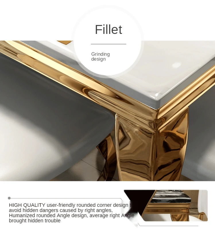 Прямоугольный Обеденный стол из нержавеющей стали в Северном Европейском стиле