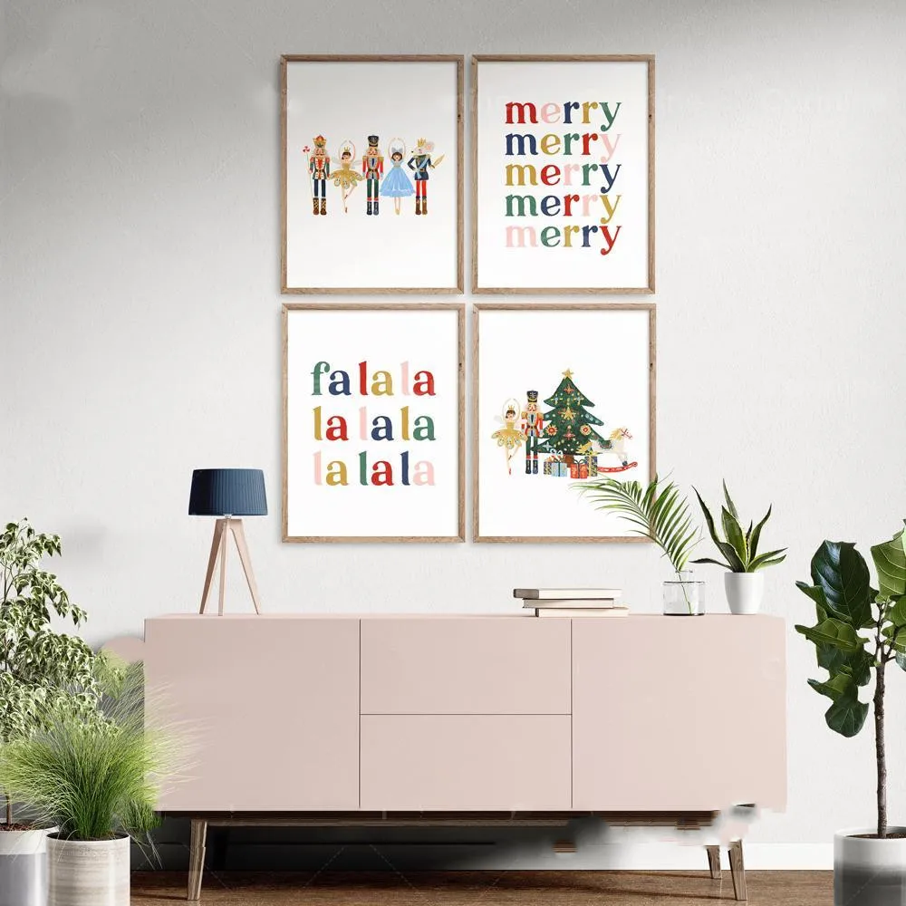 Мультяшная картина-гайкер на холсте Рождественский постер настенные