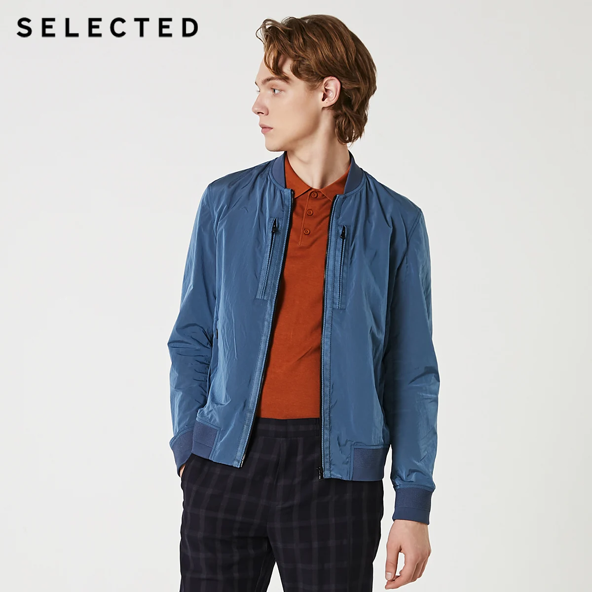 Мужская осенняя куртка на молнии с воротником-стойкой | одежда