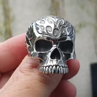 secret boys hip hop mens 316l stainless steel pattern skull ring punk gothic jewelry party ring mens gift