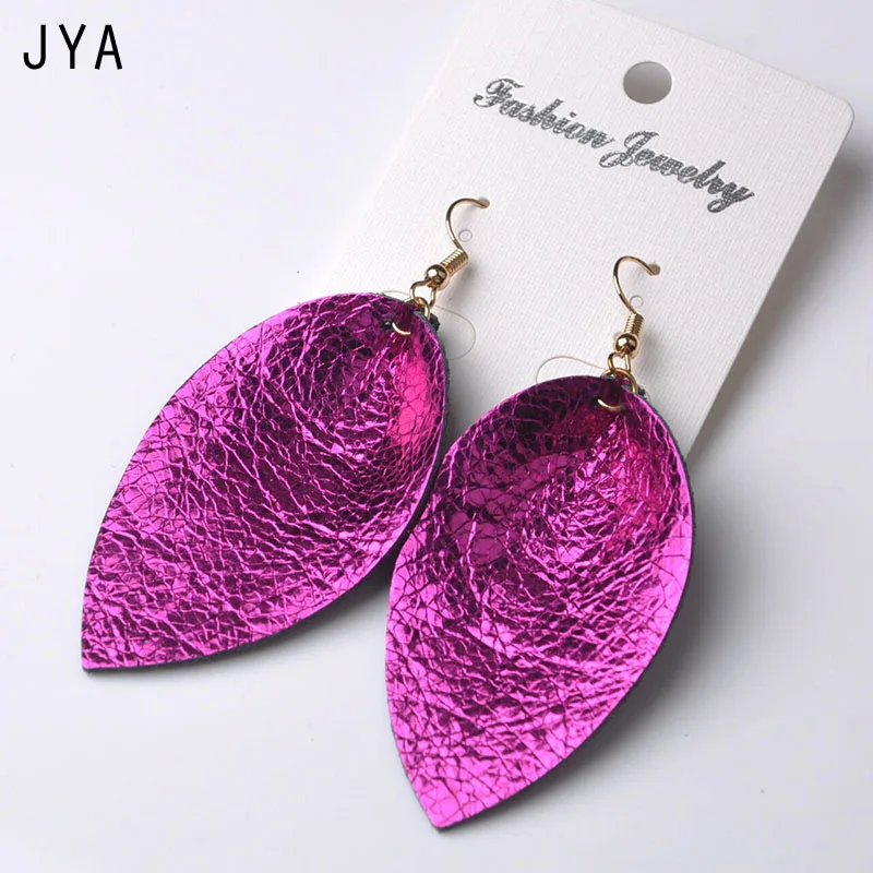 Женские серьги из натуральной кожи Cpop многоцветные массивные с подвеской в форме