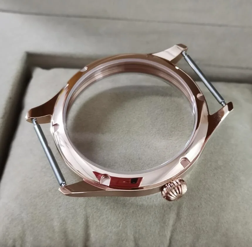 Корпус для часов из нержавеющей стали 316L 44 мм гальванизированный корпус розового