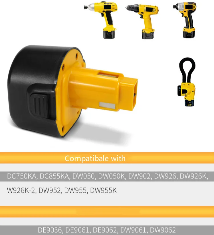 Никель-металлогидридный аккумулятор 3500 мАч 9 6 в для дрели DEWALT DE9036 DE9061 DE9062 DW9061 DW9062 |