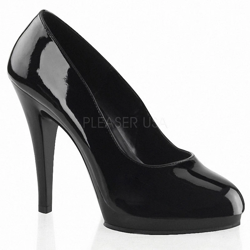 13cm High heels Patent leather Shallow Round toe Thin heels Office lady Work shoes 5 inches Fashion Female Novelty Big Size Show