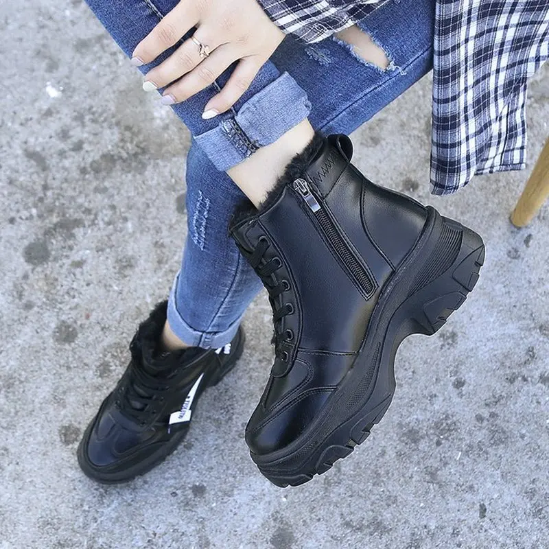 Зимние сапоги 2019 г. новые ботильоны женские зимние из хлопка Женская Теплая обувь